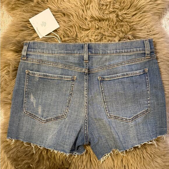 Pistola High Waisted Frayed Hem Medium Blue Denim Shorts Women’s 30 - Picture 3 of 4